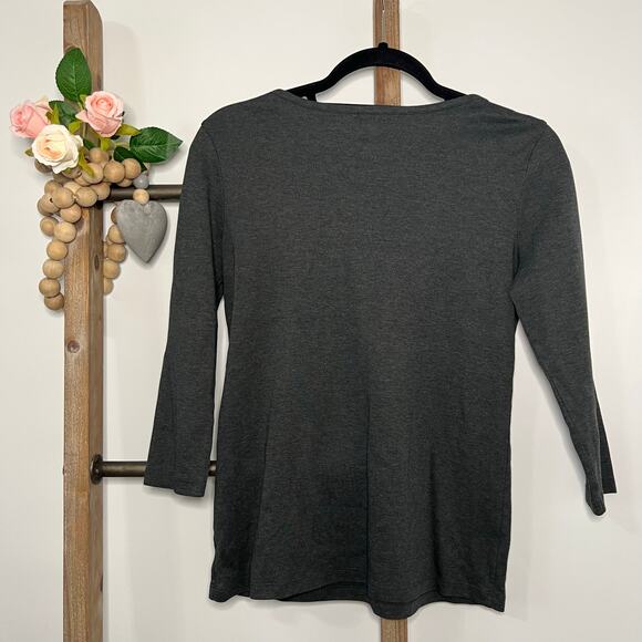 LL Bean 3/4 Sleeve Gray Shirt Size X Small - Picture 4 of 6